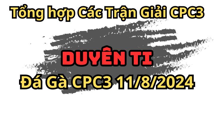 3 Trận Ở Giải Đá Gà CPC3 Của Duyên Ti Ngày 11/8/2024