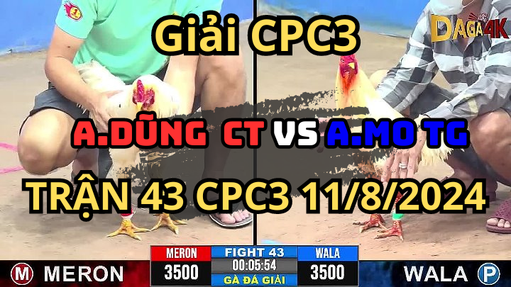 Trận 43 Giải CPC3 11/8/2024 CPC3 A. Dũng Cần Thơ 0đ và A.Mo Tiền Giang 0đ