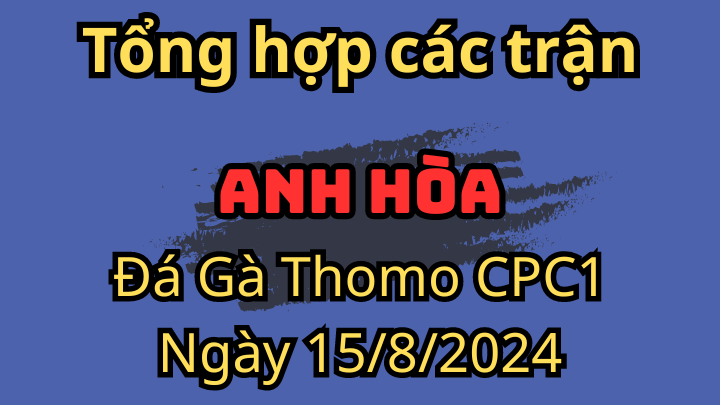 Các Trận Của Anh Hòa Đá Gà Thomo CPC1 Ngày 15/8/2024