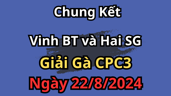 Chung Kết Giải CPC3 ngày 22/8/2024 A.Vinh BT Đá Gục Gà Đối Thủ